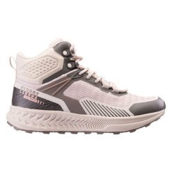 Buty Elbrus Eline Mid 92800623809 z membraną beżowe beżowy. Brązowe obuwie trekkingowe damskie z gumy, bez zapięcia. Za 495.94 zł.