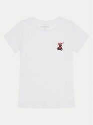 Guess T-Shirt J5RI44 J1314 Biały Regular Fit. Białe koszulki i t-shirty dziewczęce Guess, z aplikacjami, z bawełny, bez kołnierzyka, bez ramiączek. Za 69.99 zł.