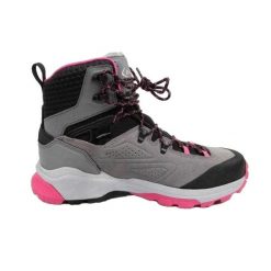 Damskie Skórzane Buty Trekkingowe Reactive GTX. Szare obuwie trekkingowe damskie Aku, z gore-texu, bez zapięcia. Za 569.99 zł.