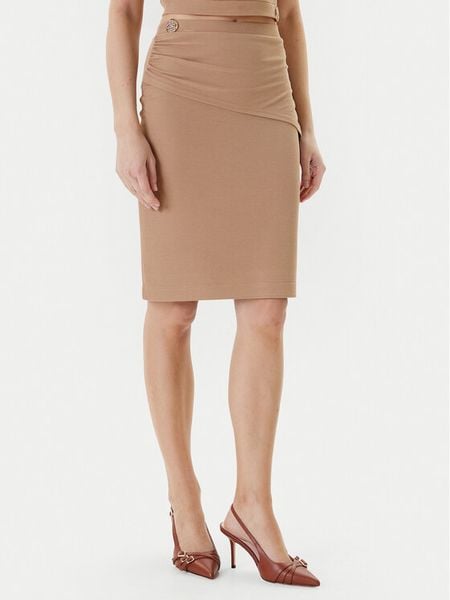 Guess Spódnica mini W5YD64 KAQL2 Beżowy Regular Fit. Brązowe spódnice damskie Guess, xs, z aplikacjami, mini. Za 169.99 zł.