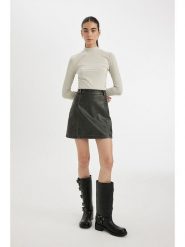 DeFacto Spódnica w kolorze antracytowym ze skóry syntetycznej rozmiar: 36. Czarne spódnice damskie DeFacto, na co dzień, bez wzorów, ze skóry, mini. Za 121.99 zł.