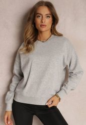 Szara Bluza z Polarową Podszewką Heseh. Szare bluzy damskie Renee, na zimę, m, bez wzorów, z dzianiny, bez kaptura. Za 54.99 zł.