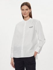 Tommy Hilfiger Koszula Monotype WW0WW41150 Biały Relaxed Fit. Białe koszule damskie Tommy Hilfiger, bez wzorów, z bawełny, bez kołnierzyka, bez ramiączek. Za 399.99 zł.