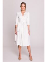 Stylove Sukienka w kolorze kremowym rozmiar: M. Brązowe sukienki damskie Stylove, bez wzorów, bez ramiączek. Za 333.45 zł.
