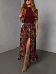 Milan Kiss Spódnica w kolorze czerwonym rozmiar: S. Czerwone spódnice damskie Milan Kiss, s, bez wzorów, z wiskozy, maxi. Za 187.52 zł.