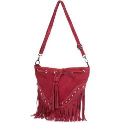 Worek skórzany VERA PELLE bordowy X39. Czerwone torebki klasyczne damskie ze skóry, bez dodatków. Za 174.90 zł.