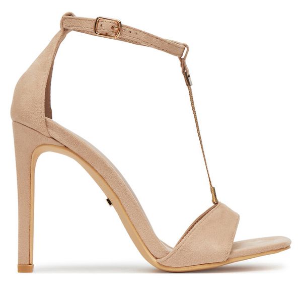 Sandały DeeZee. Brązowe sandały damskie DeeZee, bez wzorów, bez obcasa, na szpilce, bez zapięcia. Za 139.99 zł.