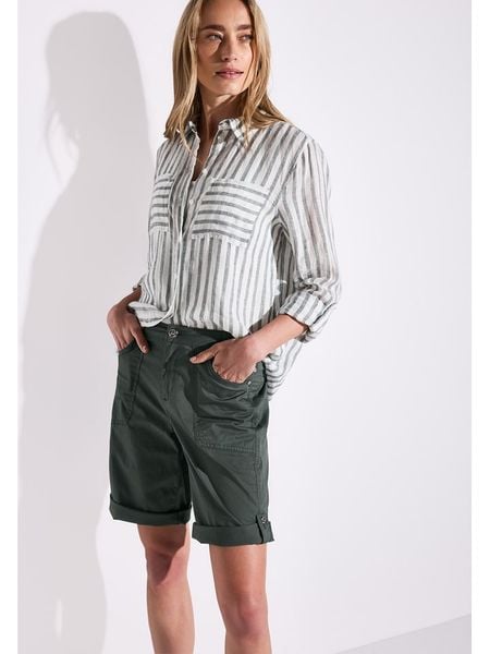 Street One Bermudy w kolorze ciemnozielonym rozmiar: W40. Zielone szorty damskie Street One, bez wzorów. Za 126.75 zł.