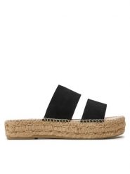 Manebi Espadryle Hamptons Double Sole 2 Bands Sandals K 1.0 JB Czarny. Czarne espadryle damskie Manebi, bez wzorów, ze skóry, bez obcasa. Za 549.99 zł.