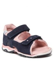 Lasocki Kids Sandały CI12-2566-11A Granatowy. Niebieskie sandały dziewczęce Lasocki Kids, ze skóry, bez obcasa, bez zapięcia. Za 99.99 zł.