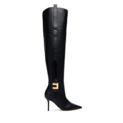 Kozaki Elisabetta Franchi. Czarne kozaki damskie Elisabetta Franchi, bez obcasa, na szpilce, bez zapięcia. Za 4,329.00 zł.