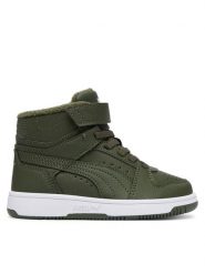 Puma Sneakersy Rebound Slam Mid Wtr 40880402 Zielony ciemny. Zielone buty sportowe chłopięce Puma, ze skóry, bez zapięcia. Za 249.99 zł.