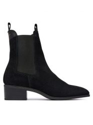 Gant Botki 33553451 Czarny. Czarne botki damskie Gant, ze skóry, bez obcasa, na słupku, bez zapięcia. Za 799.99 zł.