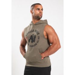 Marshall Bluza z kapturem bez rękawów - zielony. Zielone bluzy damskie GORILLA WEAR, l, bez wzorów, z kapturem. Za 255.00 zł.