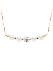 Mitzuko Srebrny naszyjnik z perłami - dł. 42 cm rozmiar: onesize. Szare naszyjniki damskie Mitzuko, z kryształem, srebrne. Za 252.99 zł.