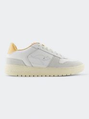 Kangaroos Skórzane sneakersy "Game Lo II" w kolorze kremowo-żółtym rozmiar: 46. Brązowe obuwie sportowe damskie KangaROOS, z materiału, bez zapięcia. Za 543.99 zł.