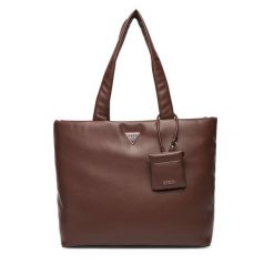 Torebka Guess. Brązowe shopper bag Guess, z aplikacjami, bez dodatków. Za 489.99 zł.