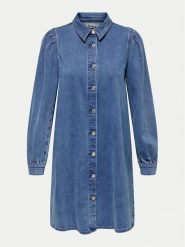 ONLY Sukienka jeansowa Alma 15345570 Niebieski Regular Fit. Niebieskie sukienki damskie Only, bez wzorów, z bawełny, bez ramiączek. Za 129.99 zł.