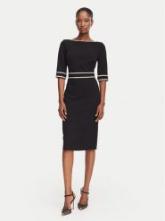Rinascimento Sukienka koktajlowa CFC0131086003 Czarny Slim Fit. Czarne sukienki damskie Rinascimento, bez wzorów, z syntetyku, wizytowe, bez ramiączek. Za 524.99 zł.
