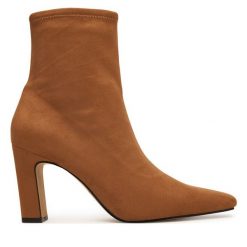 Botki Aldo. Brązowe botki damskie ALDO, bez obcasa, na słupku, bez zapięcia. Za 469.99 zł.