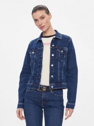 Tommy Hilfiger Kurtka jeansowa WW0WW40654 Granatowy Slim Fit. Niebieskie kurtki damskie Tommy Hilfiger, bez wzorów, z bawełny, bez kaptura. Za 449.99 zł.