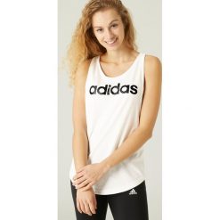 Koszulka bez rękawów damska Adidas Gym & Pilates. Białe koszulki damskie Adidas, s, bez wzorów, z bawełny, bez kołnierzyka, bez ramiączek. W wyprzedaży za 79.99 zł.
