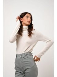 AUTHENTIC CASHMERE Kaszmirowy golf "Bise" w kolorze kremowym rozmiar: L. Brązowe golfy damskie AUTHENTIC CASHMERE, l, bez wzorów, z kaszmiru, bez ramiączek. Za 371.59 zł.