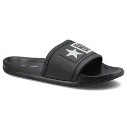 Klapki damskie Big Star, wsuwane basenowe klapki z tworzywa, czarne, DD274A266. Czarne klapki damskie Big Star, z aplikacjami, bez obcasa, bez zapięcia. Za 69.99 zł.