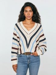 Sweter damski o lekko ażurowym splocie wielokolorowy vikalia 000. Swetry klasyczne damskie Big Star, l, z bawełny, bez kołnierzyka. Za 199.99 zł.