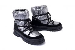RIEKER Revolution TEX W2170-42 grey combination, śniegowce damskie. Szare śniegowce damskie Rieker, z wełny. Za 499.90 zł.