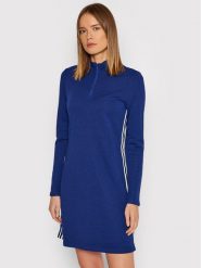 DKNY Sukienka dzianinowa DD1GD247 Granatowy Regular Fit. Niebieskie sukienki damskie DKNY, bez wzorów, z bawełny, bez ramiączek. Za 379.99 zł.