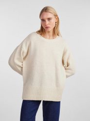 Pieces Sweter w kolorze kremowym rozmiar: XS. Brązowe swetry klasyczne damskie Pieces, xs, bez kołnierzyka. Za 82.40 zł.