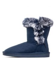 ISLAND BOOT Botki zimowe "Christy" w kolorze granatowym rozmiar: 41. Niebieskie botki damskie Island Boot, na zimę, z materiału, bez obcasa, bez zapięcia. Za 150.37 zł.