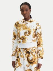 Versace Jeans Couture Bluza 80HAI313 FS196 Biały Regular Fit. Białe bluzy damskie Versace Jeans Couture, l, bez wzorów, z bawełny, bez kaptura. Za 1,489.00 zł.