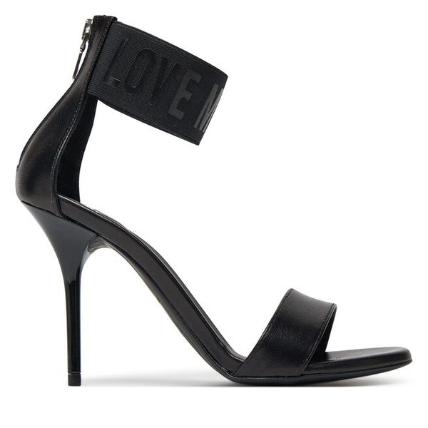 Sandały LOVE MOSCHINO. Czarne sandały damskie Love Moschino, bez wzorów, bez obcasa, na szpilce, bez zapięcia. Za 869.99 zł.