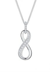 Elli Damski wisiorek Infinity z kryształami cyrkonii w srebrze próby 925 Sterling Silver Naszyjniki 1 ct. Szare naszyjniki damskie Elli, z cyrkonią, srebrne. Za 293.99 zł.