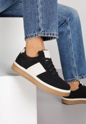 Czarne Sneakersy na Kauczukowej Podeszwie Claside. Czarne obuwie sportowe damskie Renee, z kauczuku, bez zapięcia. Za 99.99 zł.