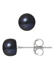 Pearl Addict Kolczyki-wkrętki z perłami w kolorze granatowym rozmiar: onesize. Niebieskie kolczyki damskie Pearl Addict, z perłą, srebrne. Za 130.99 zł.