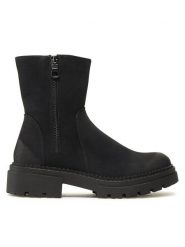 Jenny Fairy Botki WS5579-41 Czarny. Czarne botki damskie Jenny Fairy, ze skóry, bez obcasa, na płaskiej podeszwie, bez zapięcia. Za 169.99 zł.