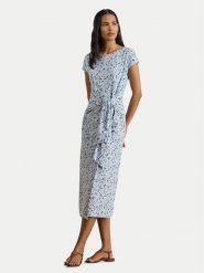 LAUREN RALPH LAUREN Sukienka codzienna 200P09120001 Niebieski jasny Slim Fit. Niebieskie sukienki damskie Lauren Ralph Lauren, bez wzorów, z bawełny, bez ramiączek. Za 989.99 zł.