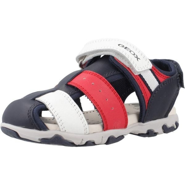 Sandały GEOX B S.FLAFFEE B.B Niebieski. Niebieskie sandały damskie Geox, bez wzorów, ze skóry, bez obcasa, bez zapięcia. Za 204.99 zł.