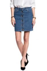 SPÓDNICA JEANSOWA LEE A LINE SKIRT MID STONEWASH L38NMG44 112108286. Niebieskie spódnice damskie Lee, l, bez wzorów, z jeansu. W wyprzedaży za 69.99 zł.