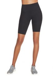 Spodnie treningowe damskie Skechers Go Walk High Waisted Bike Short. Czarne spodnie sportowe damskie Skechers, na zimę, m, bez wzorów, z materiału, z podwyższonym stanem. Za 129.99 zł.