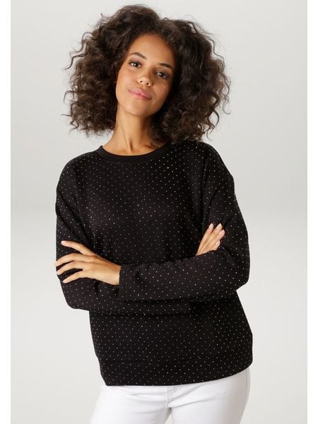 Aniston Bluza w kolorze czarnym rozmiar: 48. Czarne bluzy damskie Aniston, bez wzorów, bez kaptura. Za 71.89 zł.