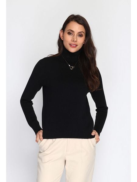 C& Jo Golf w kolorze czarnym rozmiar: 38. Czarne golfy damskie C& Jo, bez wzorów, z kaszmiru, bez ramiączek. Za 183.59 zł.