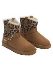 ISLAND BOOT Botki zimowe "Winter Leo" w kolorze jasnobrązowym rozmiar: 37. Brązowe botki damskie Island Boot, na zimę, bez obcasa, bez zapięcia. Za 96.14 zł.