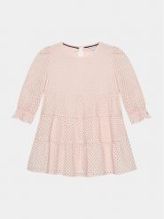 Tommy Hilfiger Sukienka codzienna Broderie Anglaise KG0KG07779 M Różowy Regular Fit. Czerwone sukienki dziewczęce Tommy Hilfiger, bez wzorów, z bawełny, bez ramiączek, proste. Za 329.99 zł.