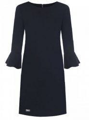 Sukienka Model Erin Black - Jersa. Czarne sukienki damskie Jersa, bez wzorów, z materiału, eleganckie, bez ramiączek. Za 361.04 zł.