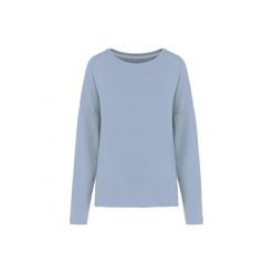 Bluza damska Kariban Loose. Niebieskie bluzy damskie KARIBAN, l, bez wzorów, z bawełny, bez kaptura. Za 147.00 zł.