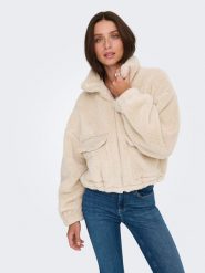 ONLY Kurtka przejściowa w kolorze beżowym rozmiar: M. Brązowe kurtki damskie Only, m, bez wzorów, z materiału, bez kaptura. Za 113.99 zł.